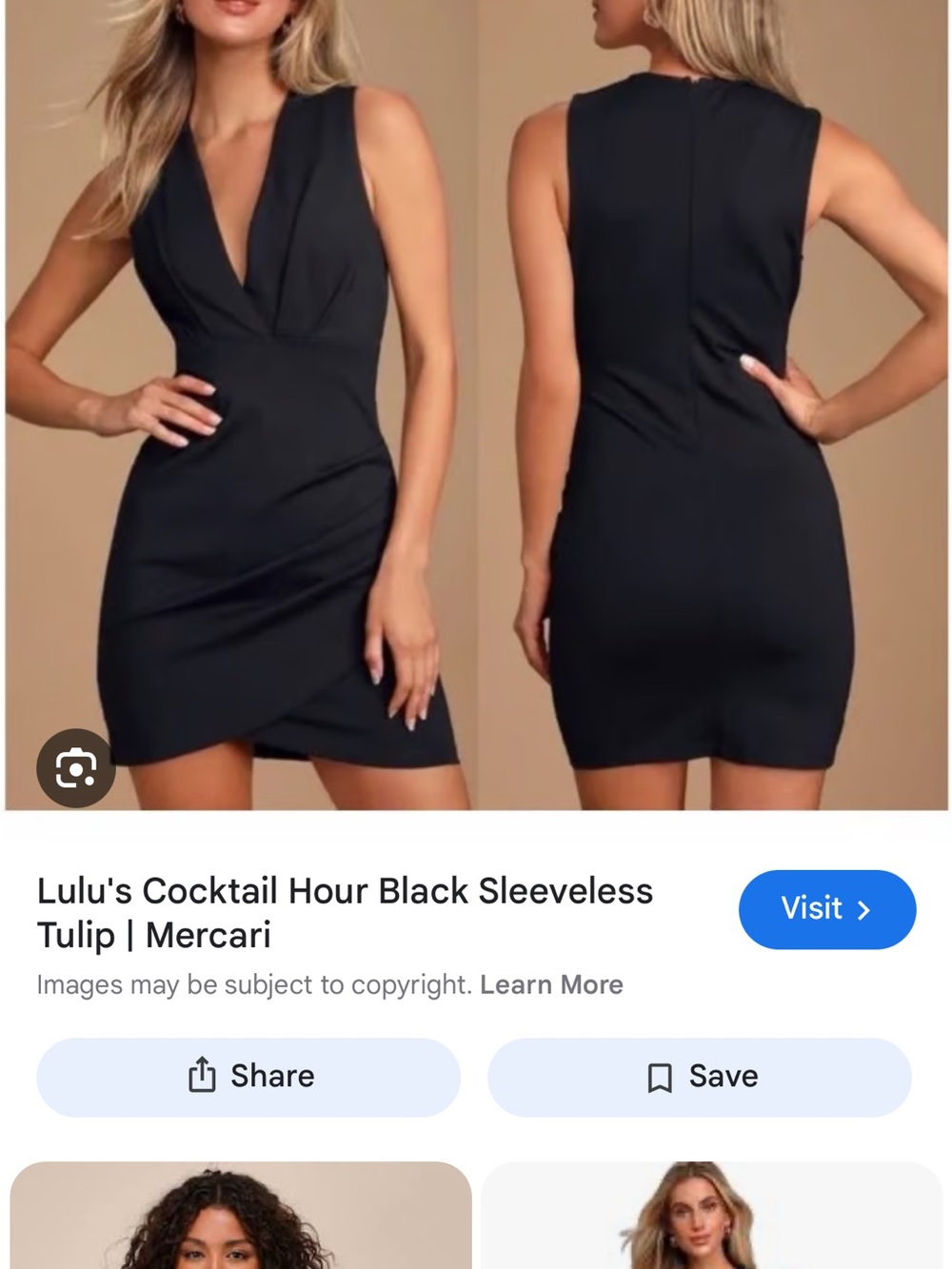 Lulu's Black Sleeveless V-Neck Tulip Mini Dress